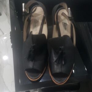 Clarks Black Mules Comfortable Slip-On Clogs